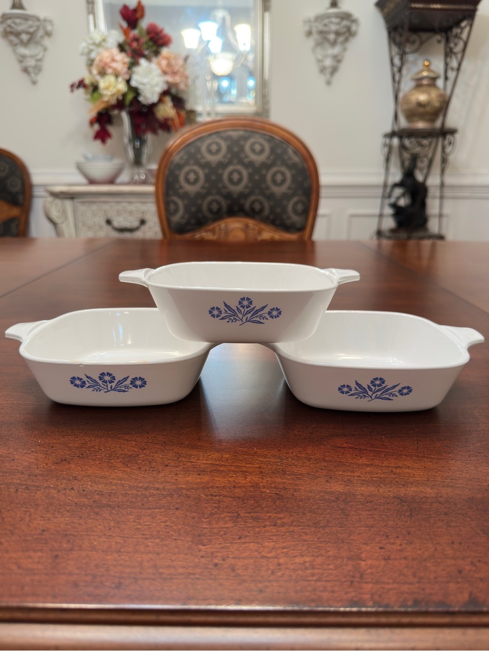 Set of 3 Corningware Blue Cornflower P-41 Petite Pans